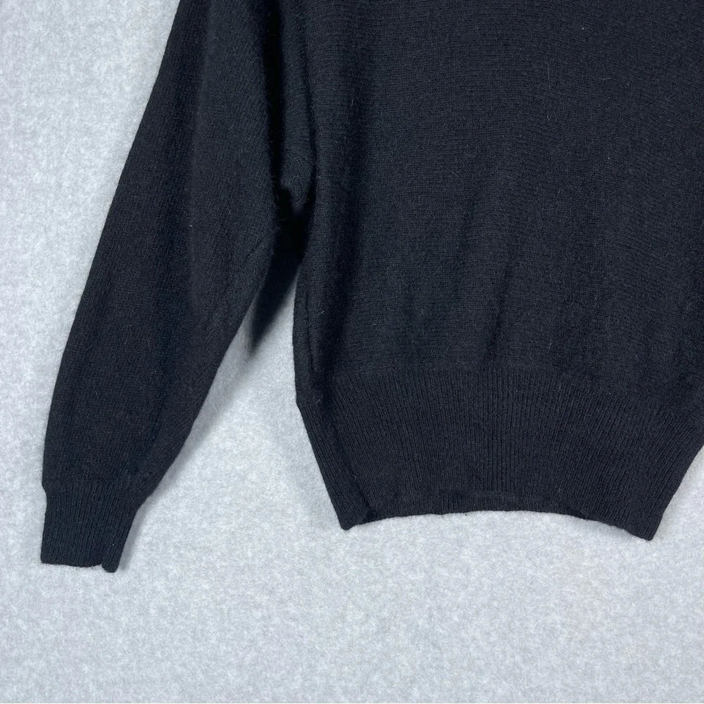 Sk & Company‎ Petite 80s Vintage Lambswool Angora Rhinestone Gem Black Sweater M